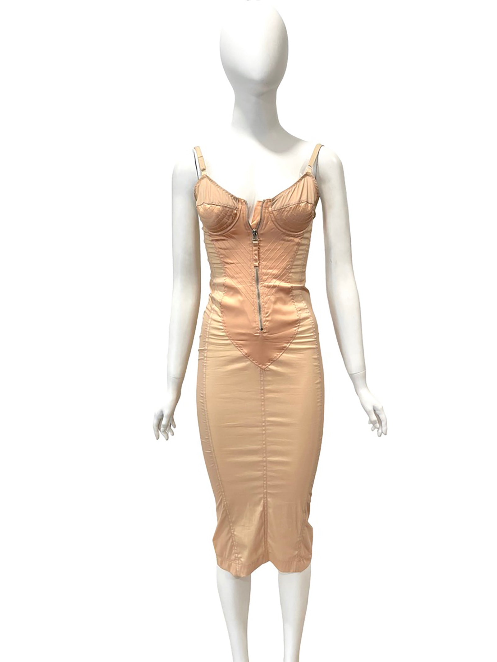 jean paul gaultier slip dress conscious silhouette Full length Slipover style Nylon/polyamide Made in Italy Slip Dress | Jean Paul