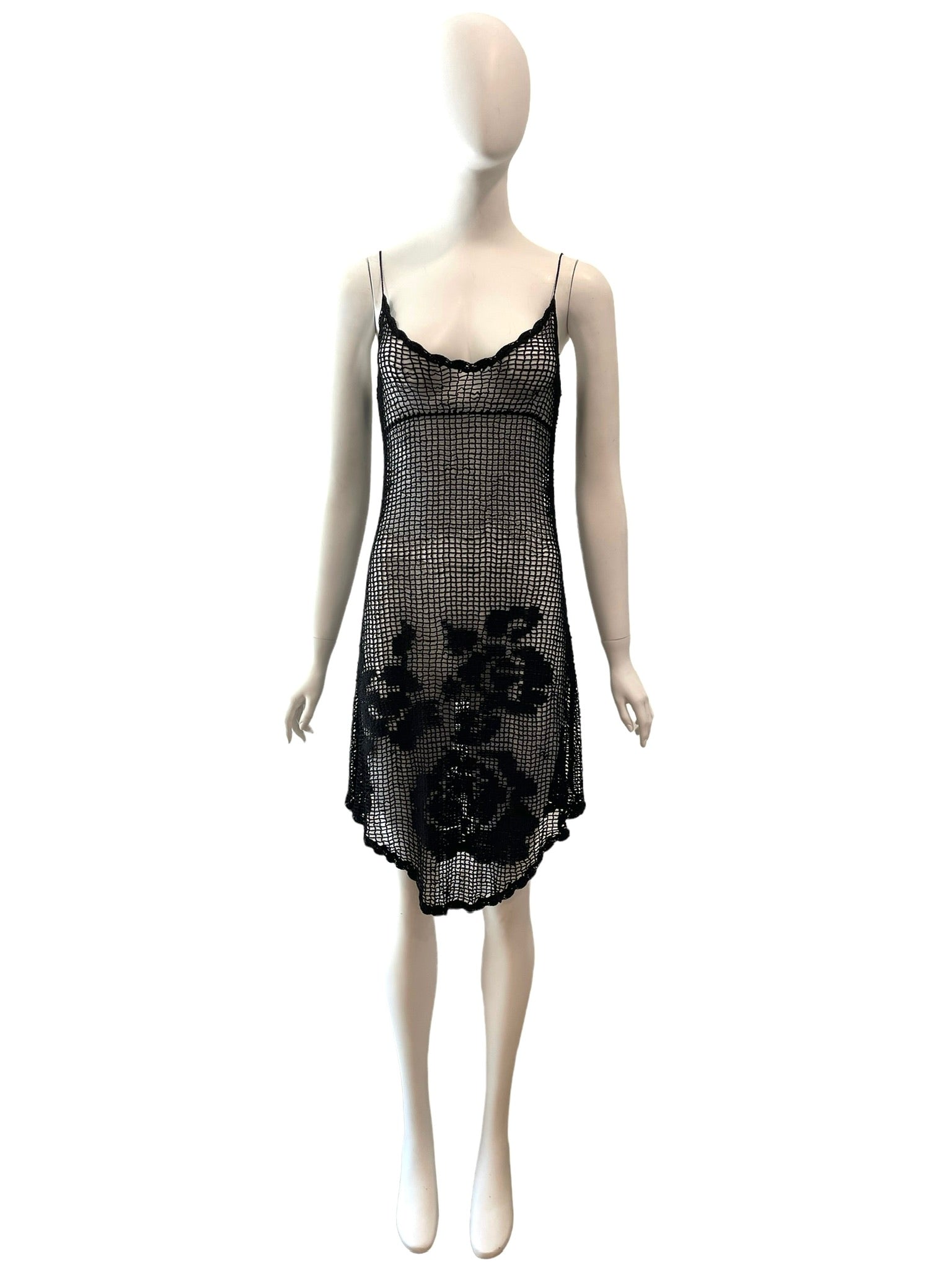 F/W 1997 Dolce & Gabbana Runway Sheer Black Knit Dress – ARCHIVE