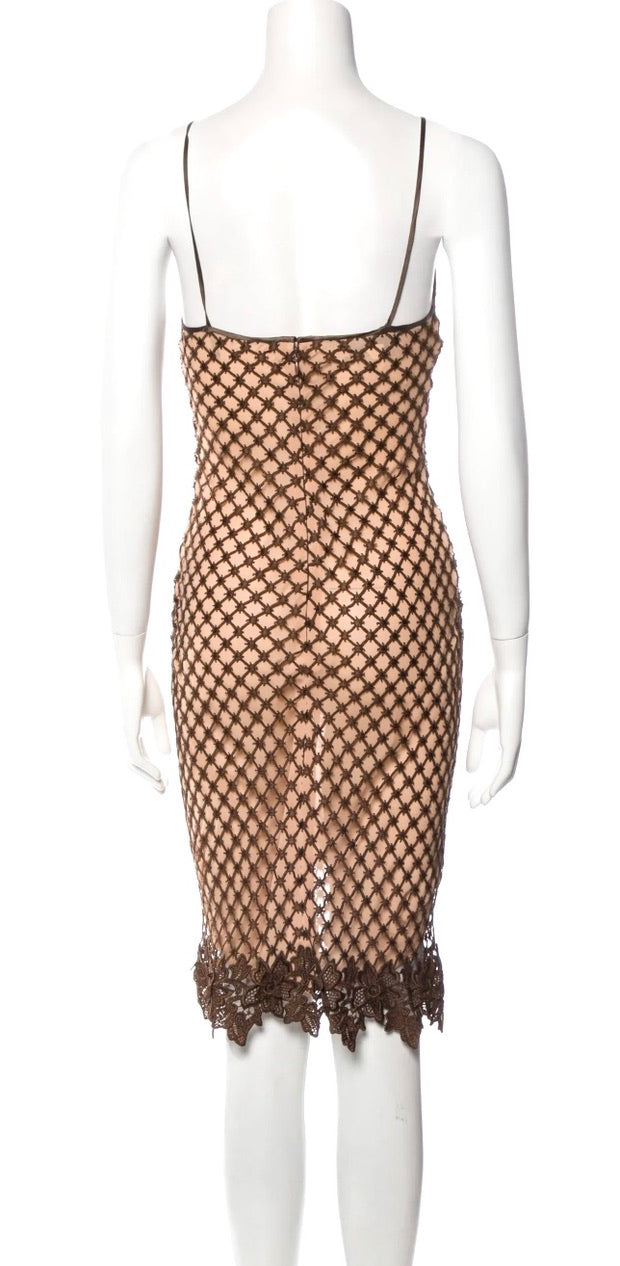 Dolce & Gabbana Crochet Overlay Slip Dress