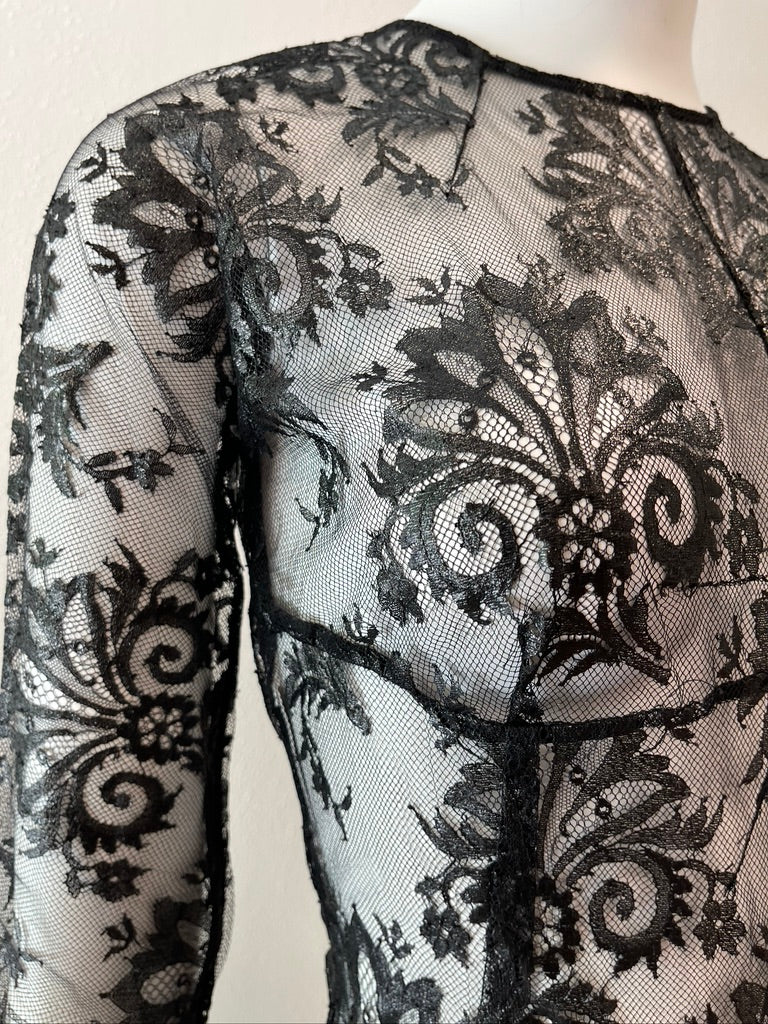 NWT S/S 1999 DOLCE & GABBANA Sheer Patent Lace Dress – ARCHIVE