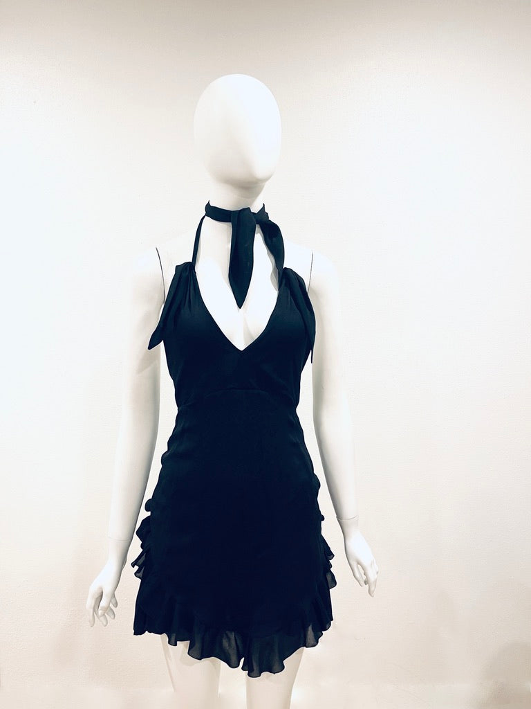 S/S 1992 Chanel by Karl Lagerfeld Backless Apron Mini Dress