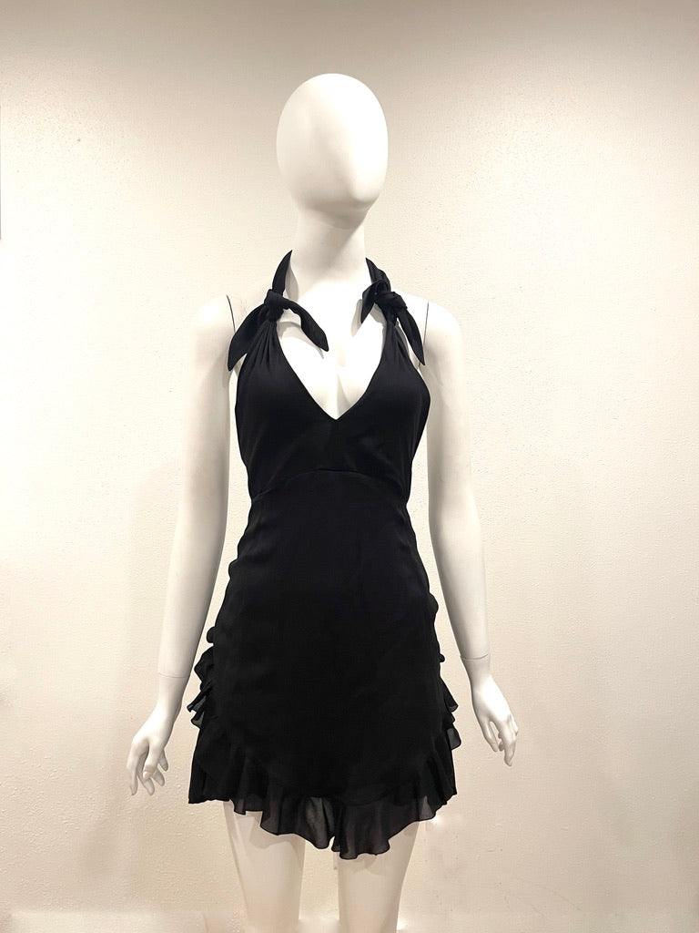 S/S 1992 Chanel by Karl Lagerfeld Backless Apron Mini Dress