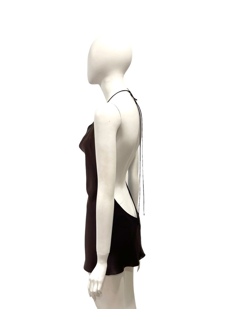 F/W 2002 Dolce & Gabbana Brown Satin Micro Mini Dress NWT – ARCHIVE F/W 2002 Dolce & Gabbana Brown Satin Micro Mini Dress NWT – ARCHIVE