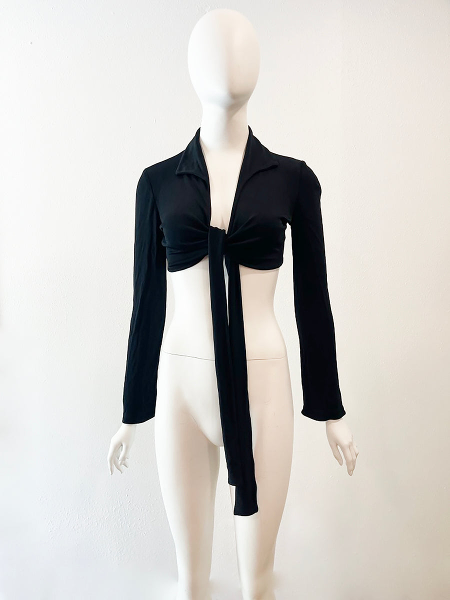 S/S 1996 Gucci by Tom Ford Black Cropped Tie Top