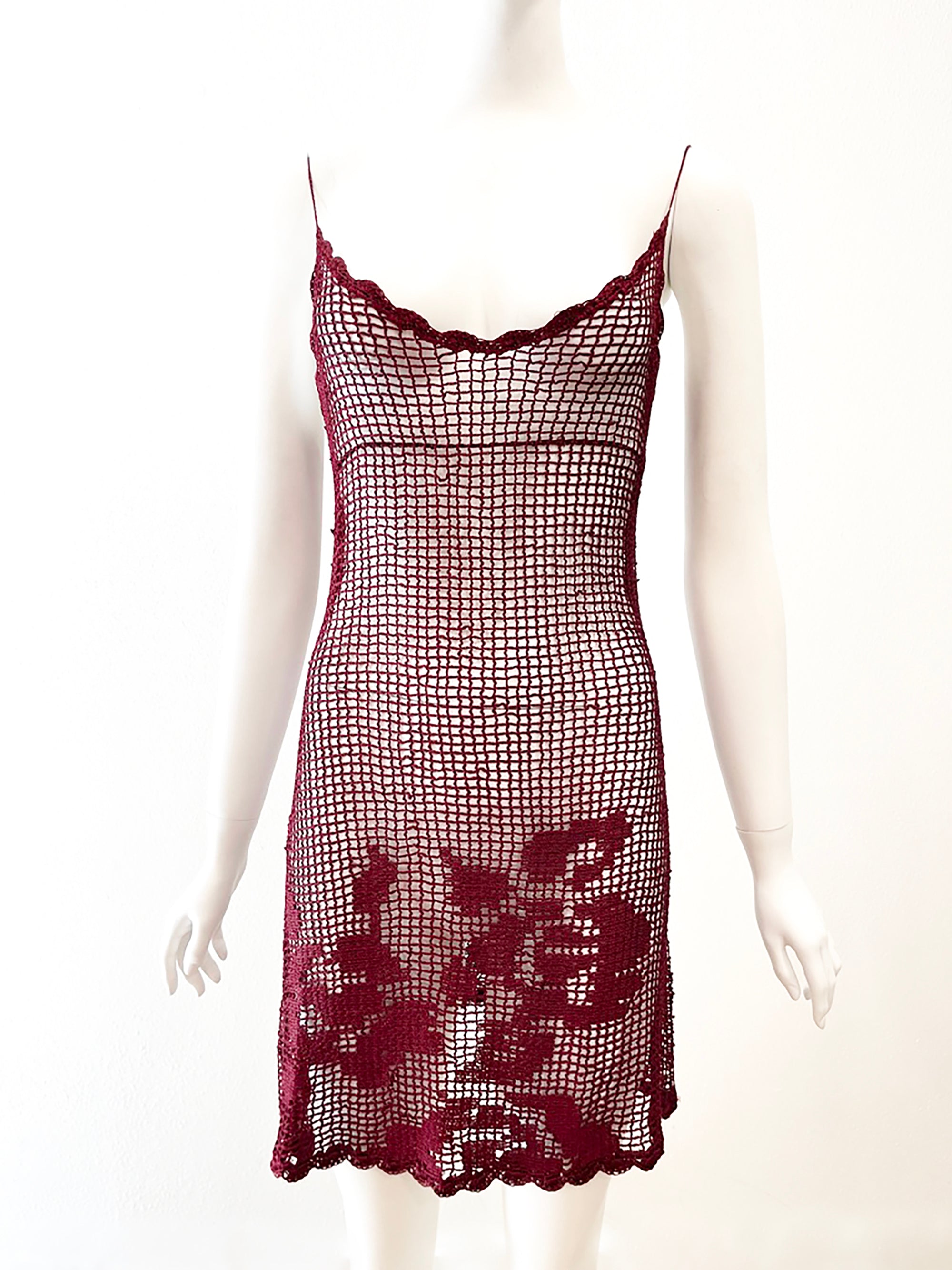F/W 1997 DOLCE & GABBANA Burgundy Knit Mini Dress ARCHIVE F/W 1997 DOLCE & GABBANA Burgundy Knit Mini Dress ARCHIVE