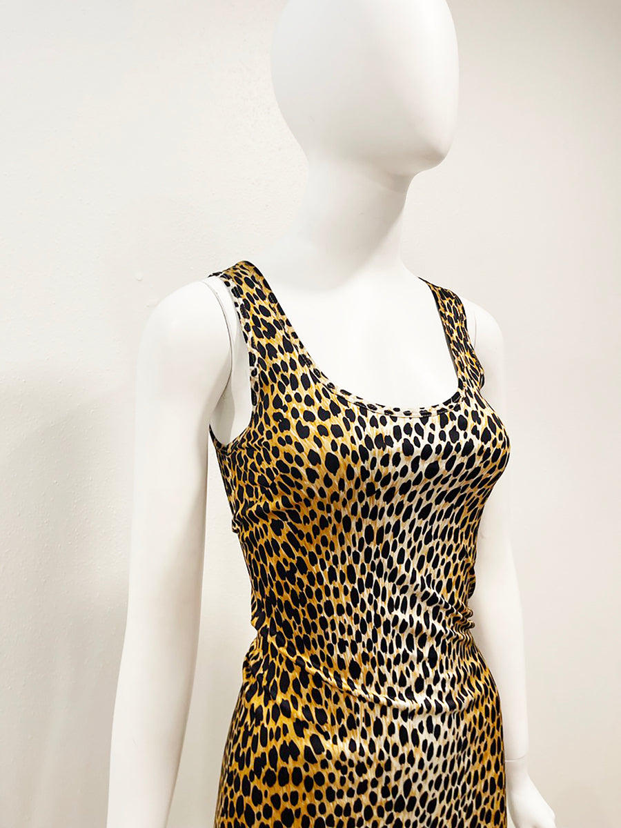 S/S 1996 Dolce & Gabbana Cheetah Long Stretch Gown