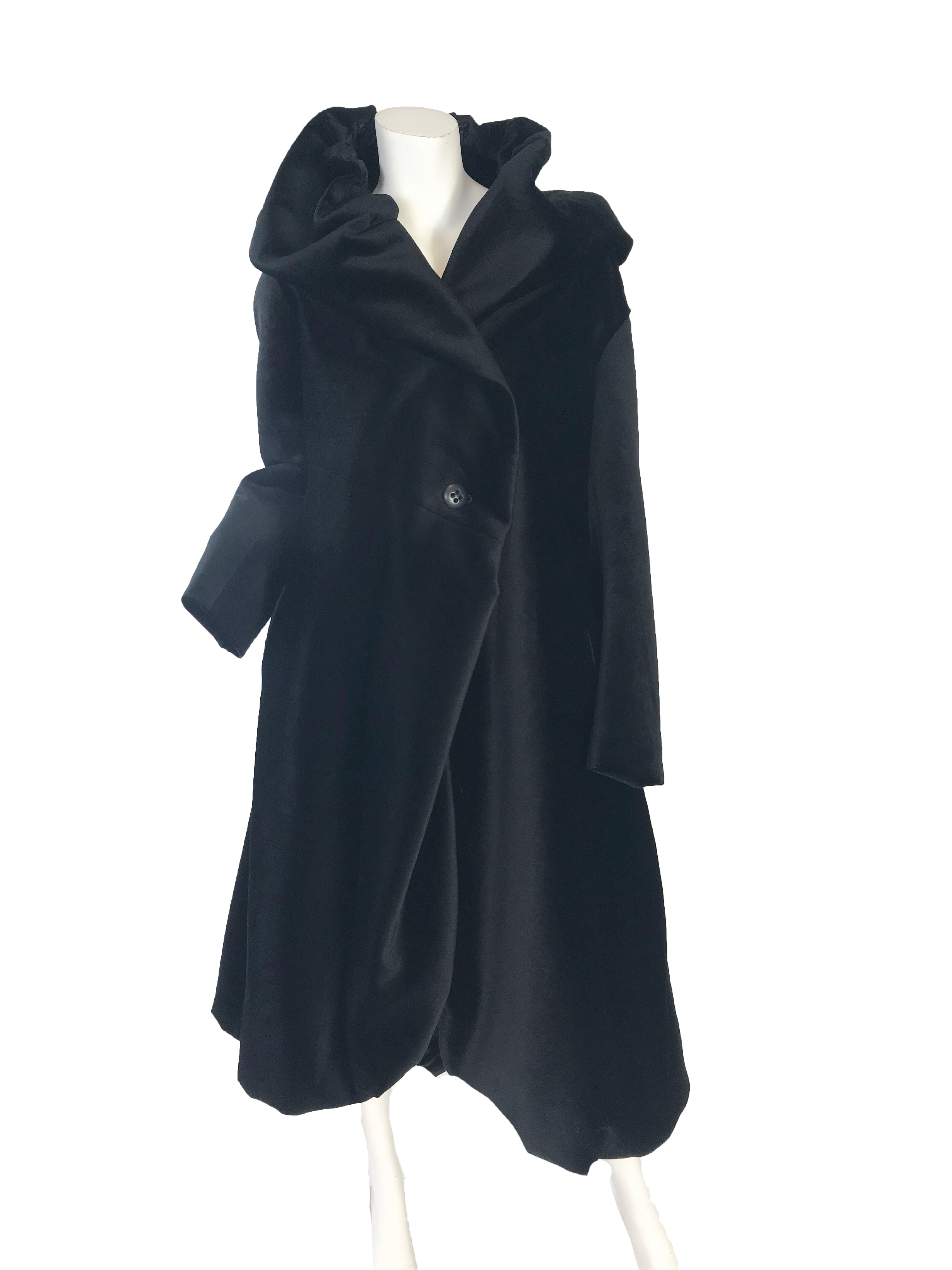 1990s ISSEY MIYAKE Velvet Cocoon Coat