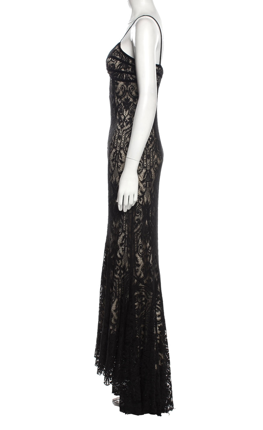 GALLIANO Black Lace Evening Gown