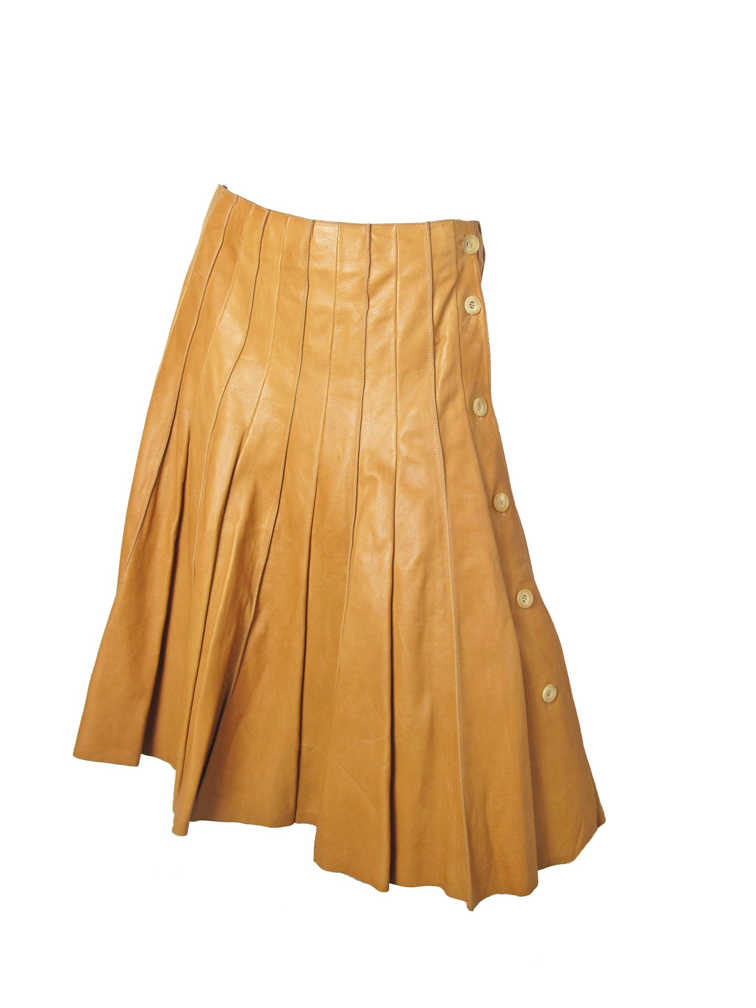 Leather pleated skirt outlet 9mm