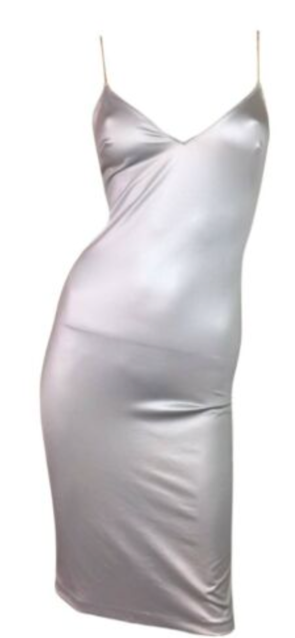 1990s DOLCE & GABBANA Silver Metallic Slip Dress ARCHIVE 1990s DOLCE & GABBANA Silver Metallic Slip Dress ARCHIVE