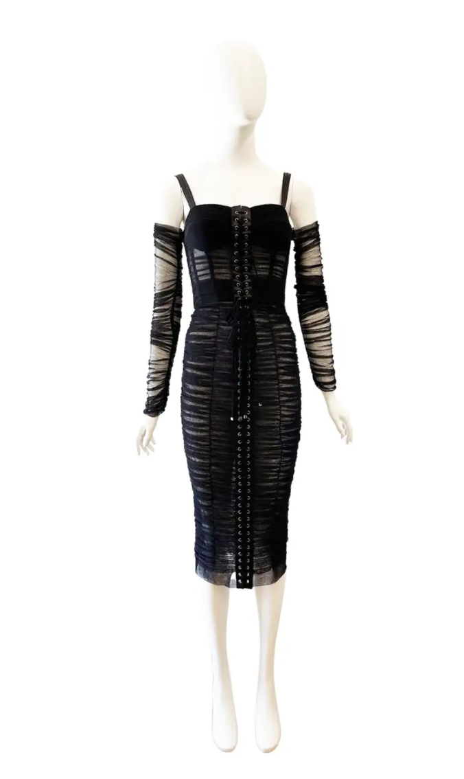 short-sleeve metallic cutout midi dress Elsie | NAVY Cut-Out Neck Midi Dress With Short Sleeves