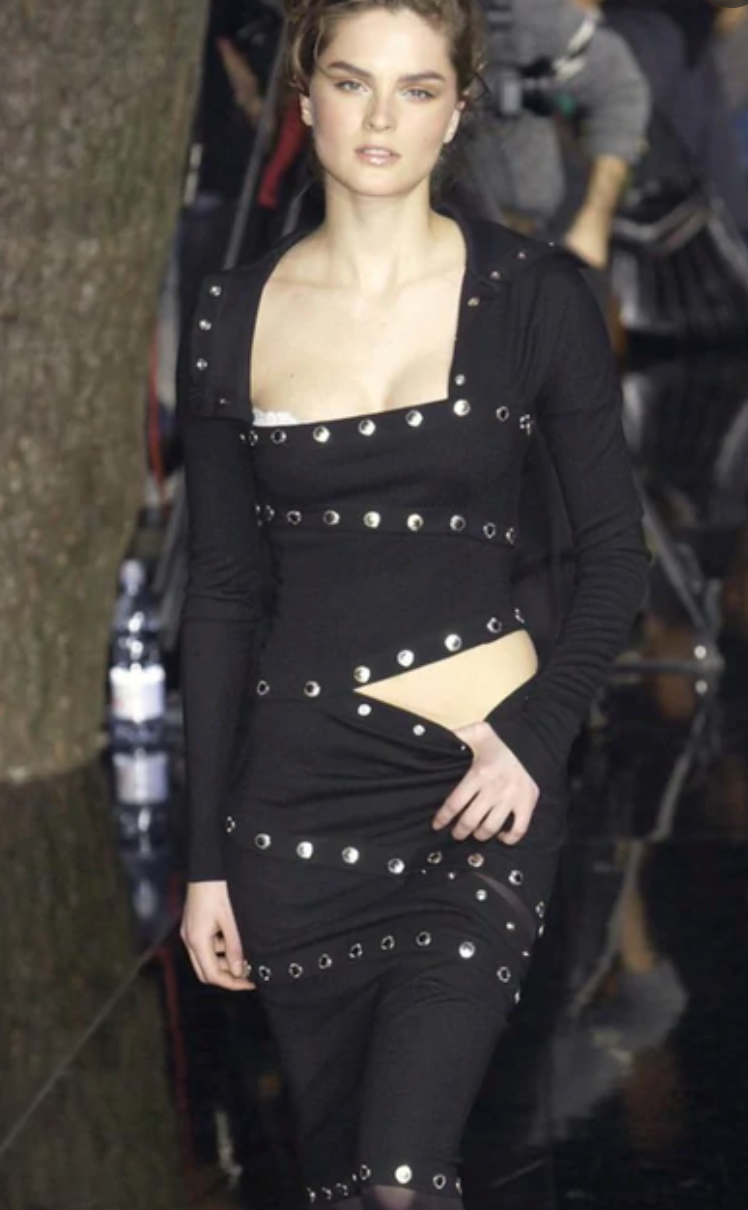 F/W 2003 Dolce & Gabbana Runway Black Snaps Dress