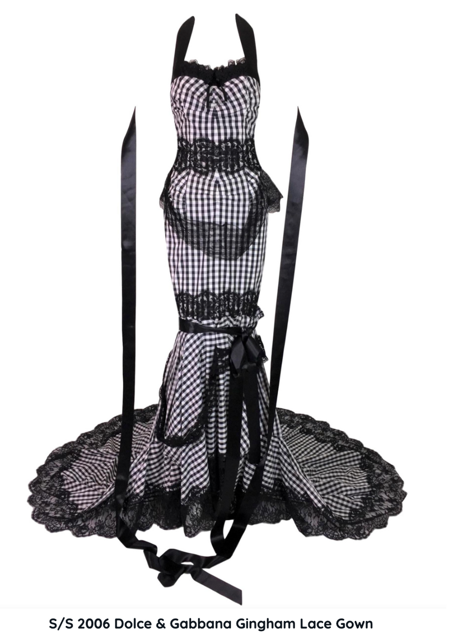 S/S 2006 Dolce & Gabbana Gingham Lace Gown