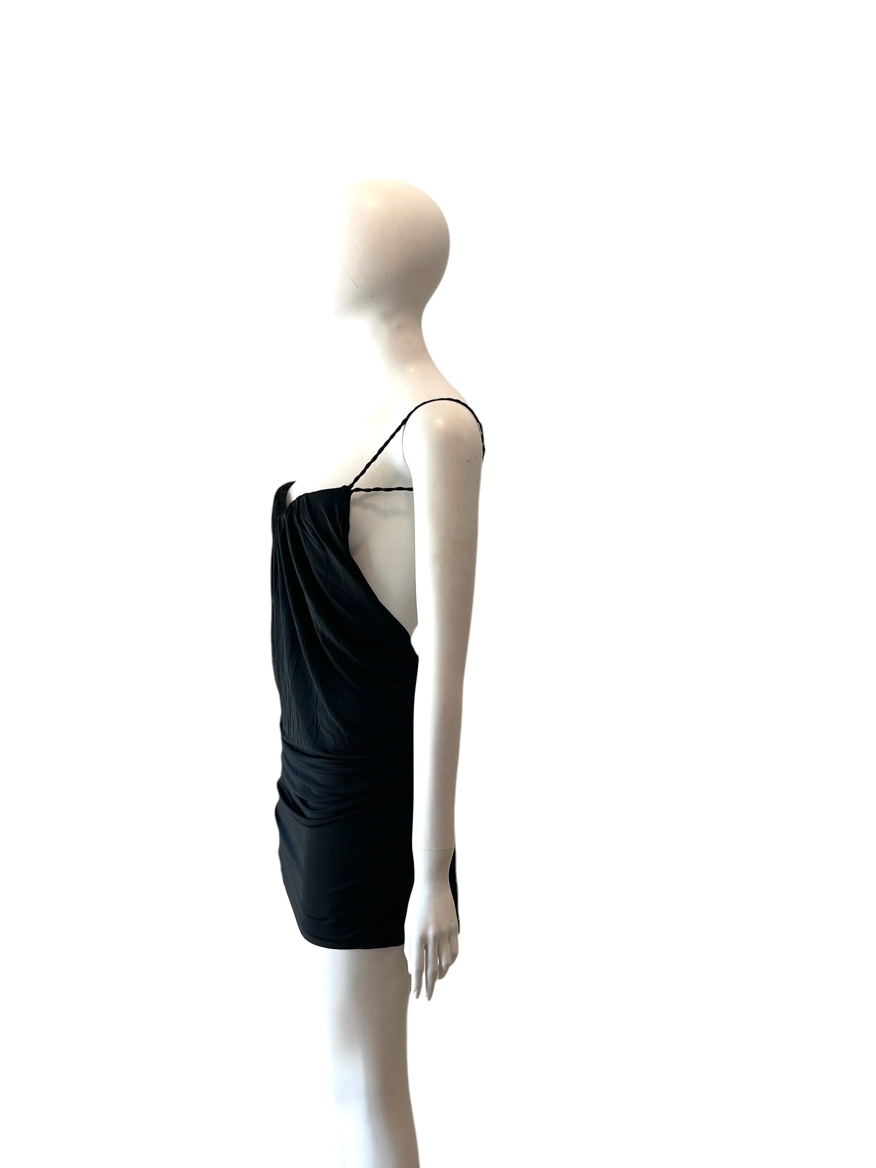 dsquared mini dress S/S 2008 Dsquared2 Runway Black Backless – ARCHIVE Wide-W Long sleeves Vestido Maxi Sin Tirantes Color:Yearling
