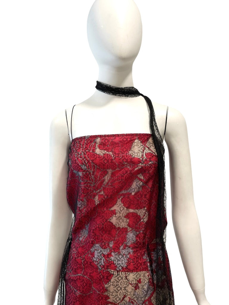 CHRISTIAN LACROIX lace floral dress