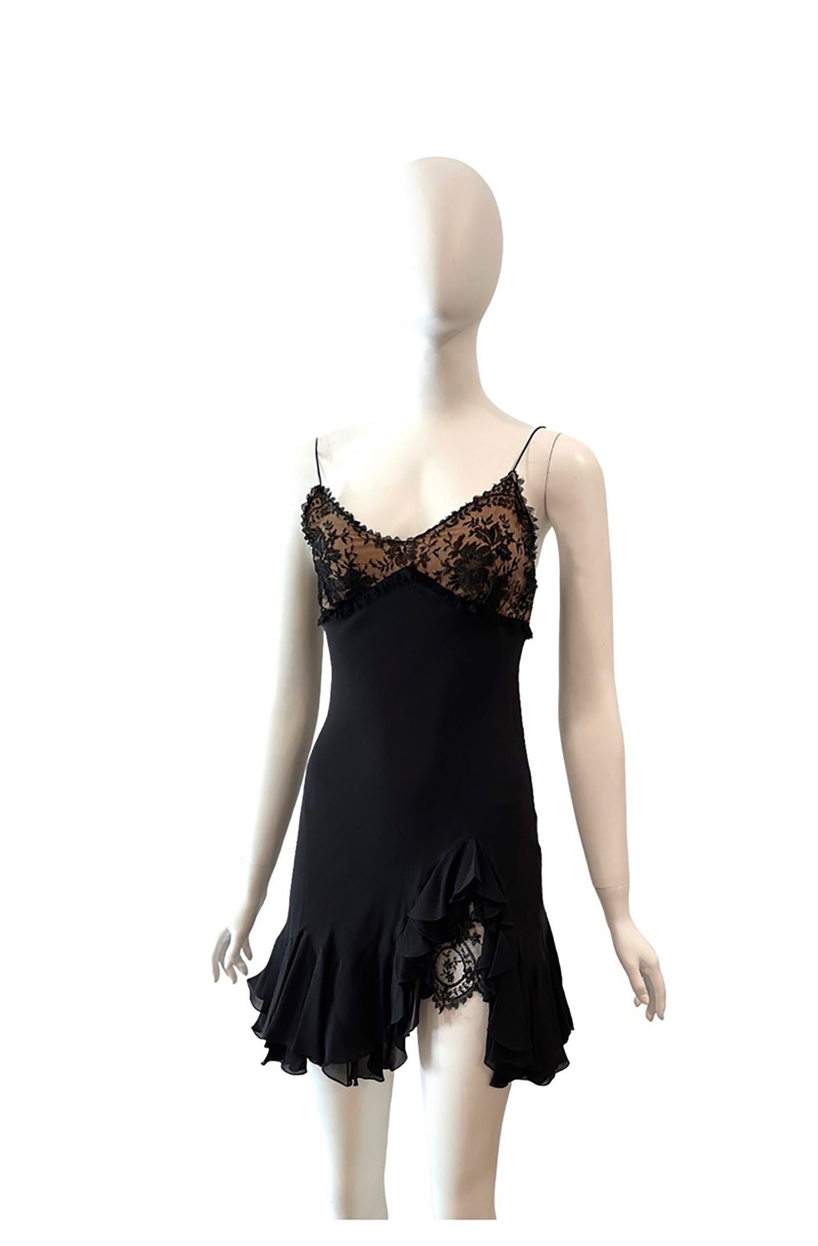1990s GALLIANO micro mini lace dress