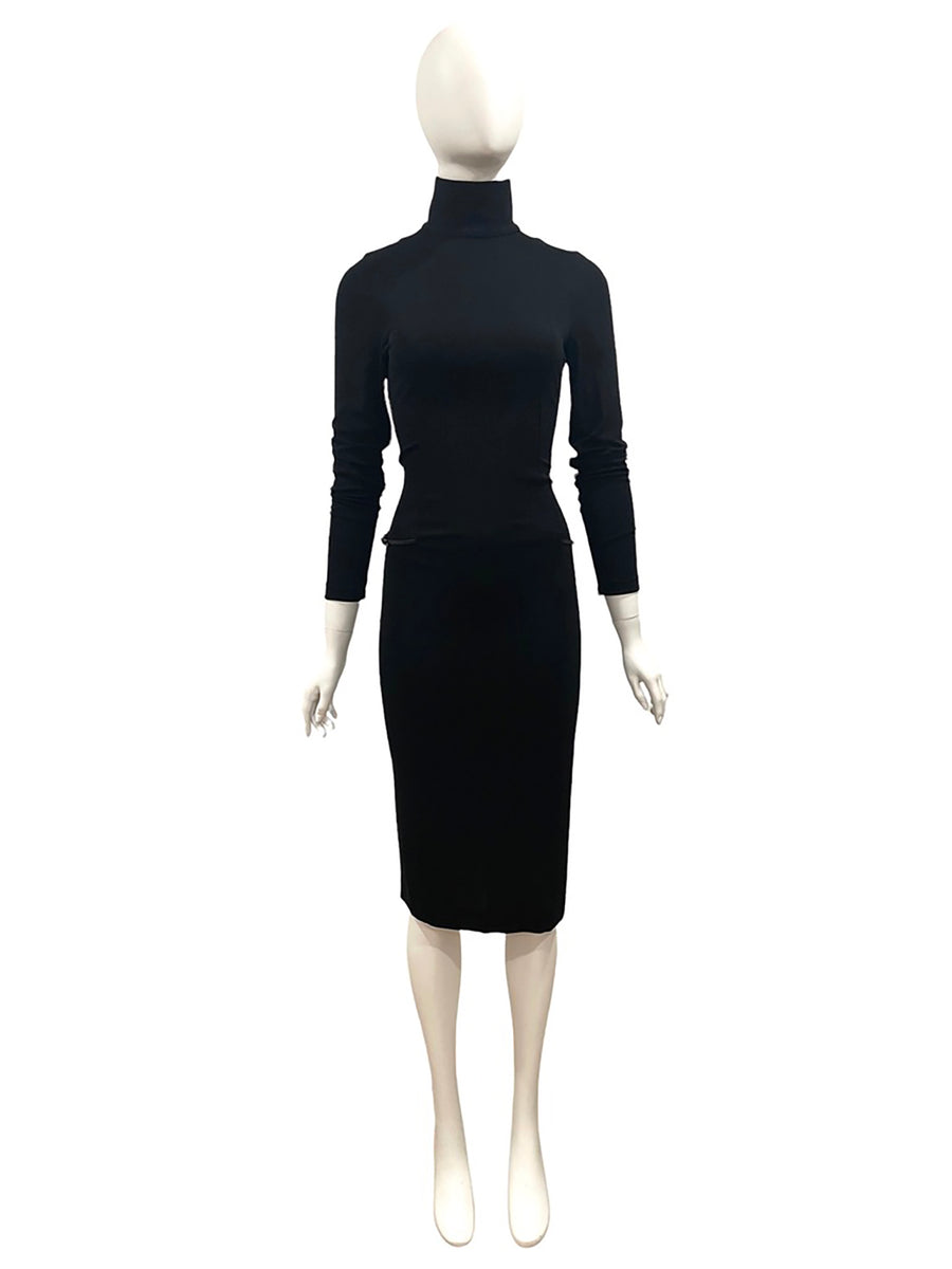 F/W 1998 Gucci by Tom Ford Semi-Sheer Black Bodycon Dress