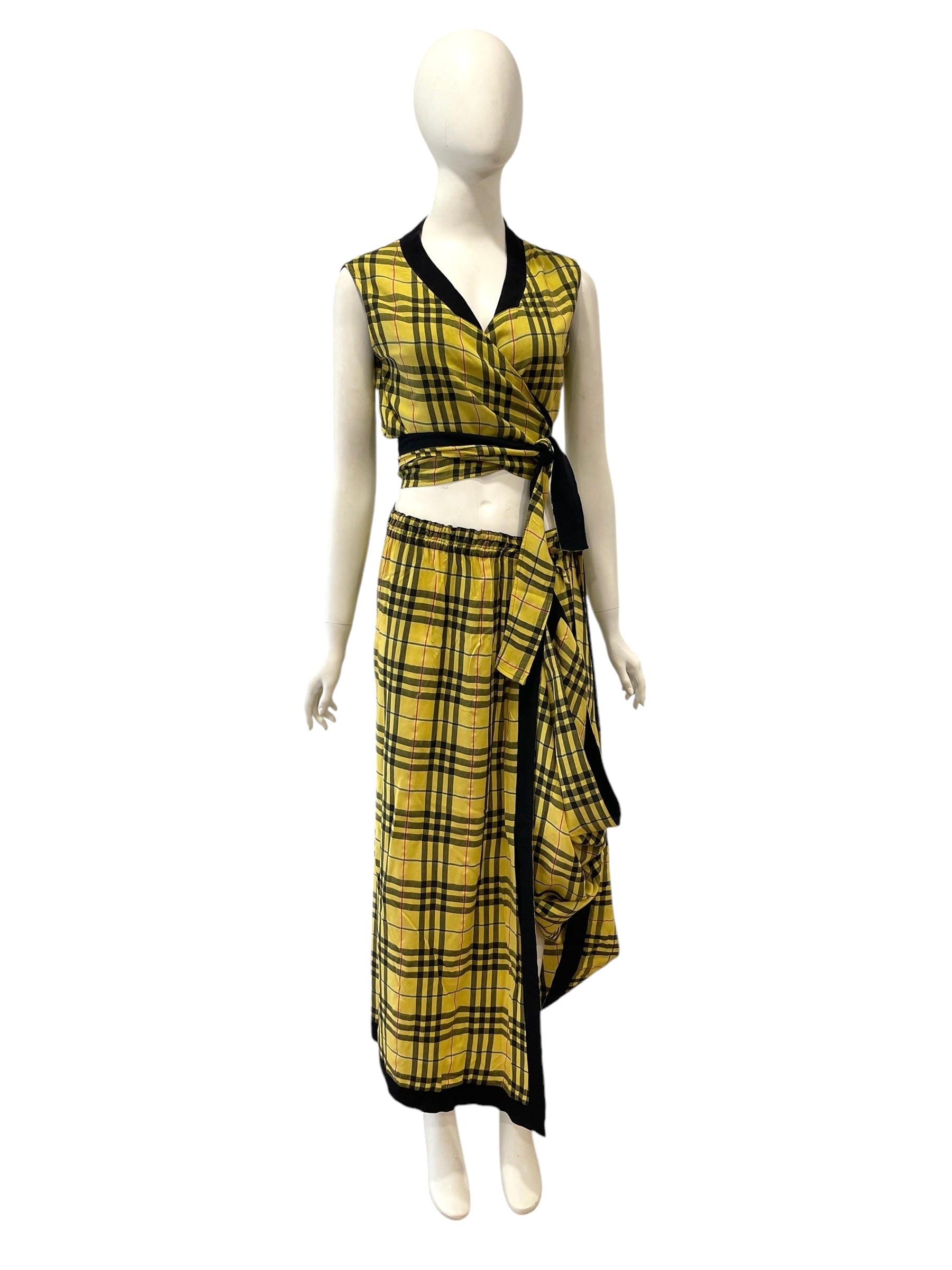 Jean Paul Gaultier ベージュ ピーコート Jean Paul Gaultier Vintage AW 1989 Patchwork Silk Wool