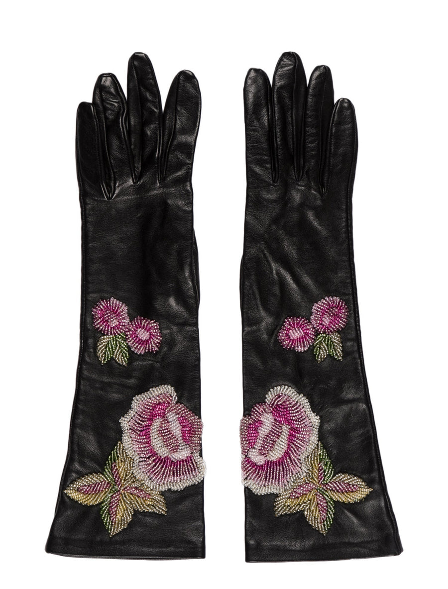 2000s GALLIANO leather beaded gloves