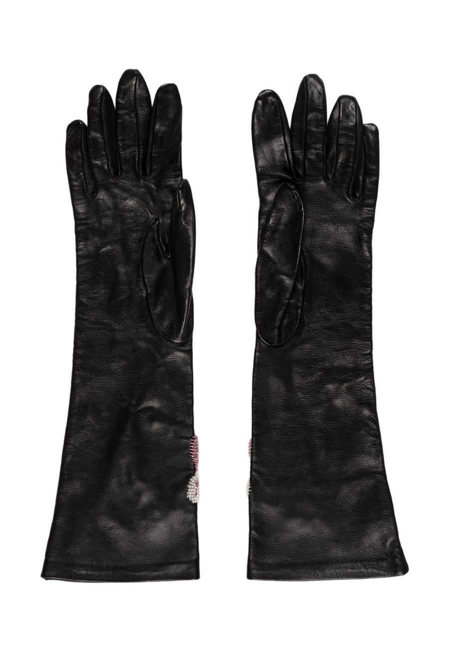 2000s GALLIANO leather beaded gloves