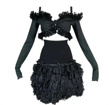 1991 DOLCE & GABBANA Crop Top & High Waist Set