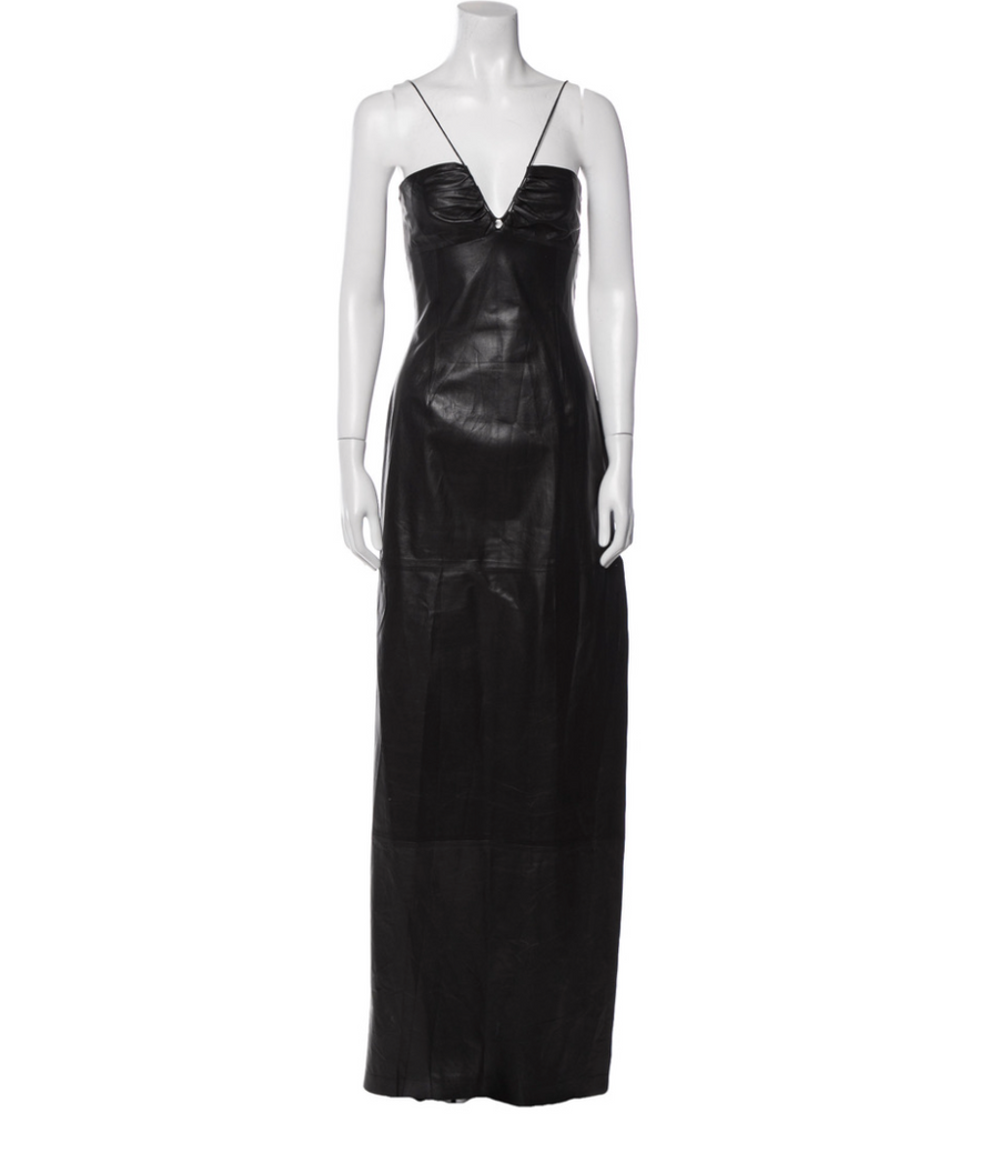 1990s RICHARD TYLER Leather Evening Gown ARCHIVE 1990s RICHARD TYLER Leather Evening Gown ARCHIVE
