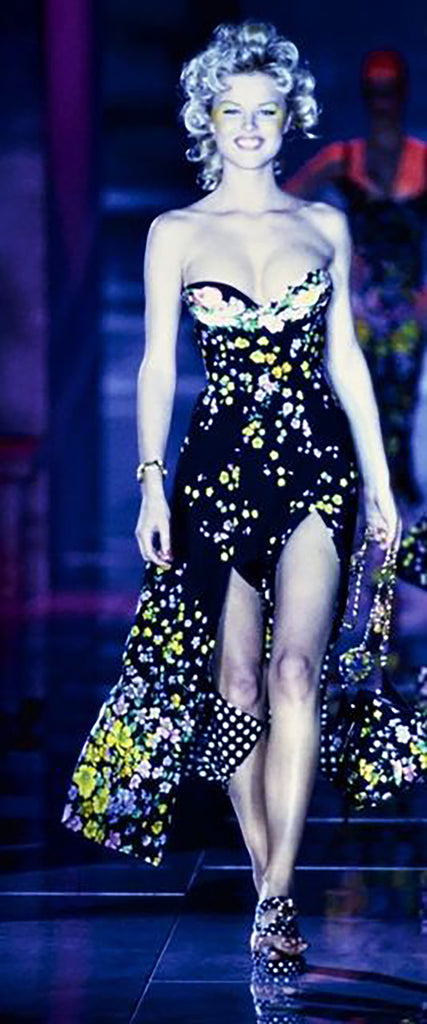 S/S 1993 GIANNI VERSACE Floral Strapless – ARCHIVE