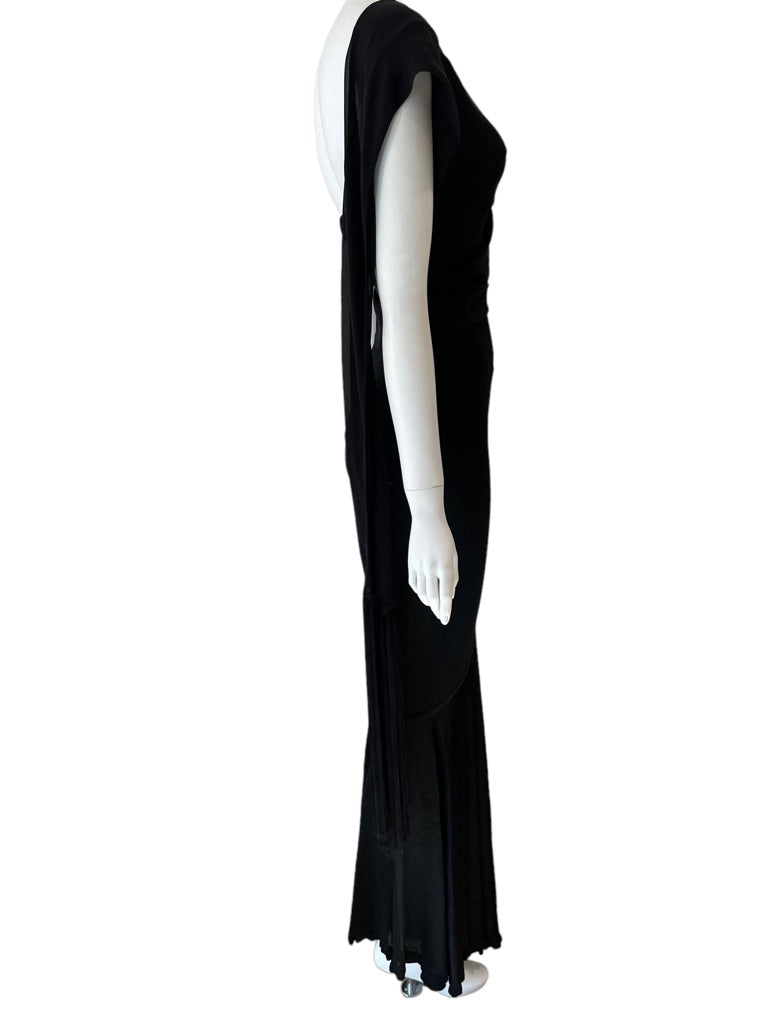 1997 GIVENCHY by Galliano skirt and halter fringe top / open back