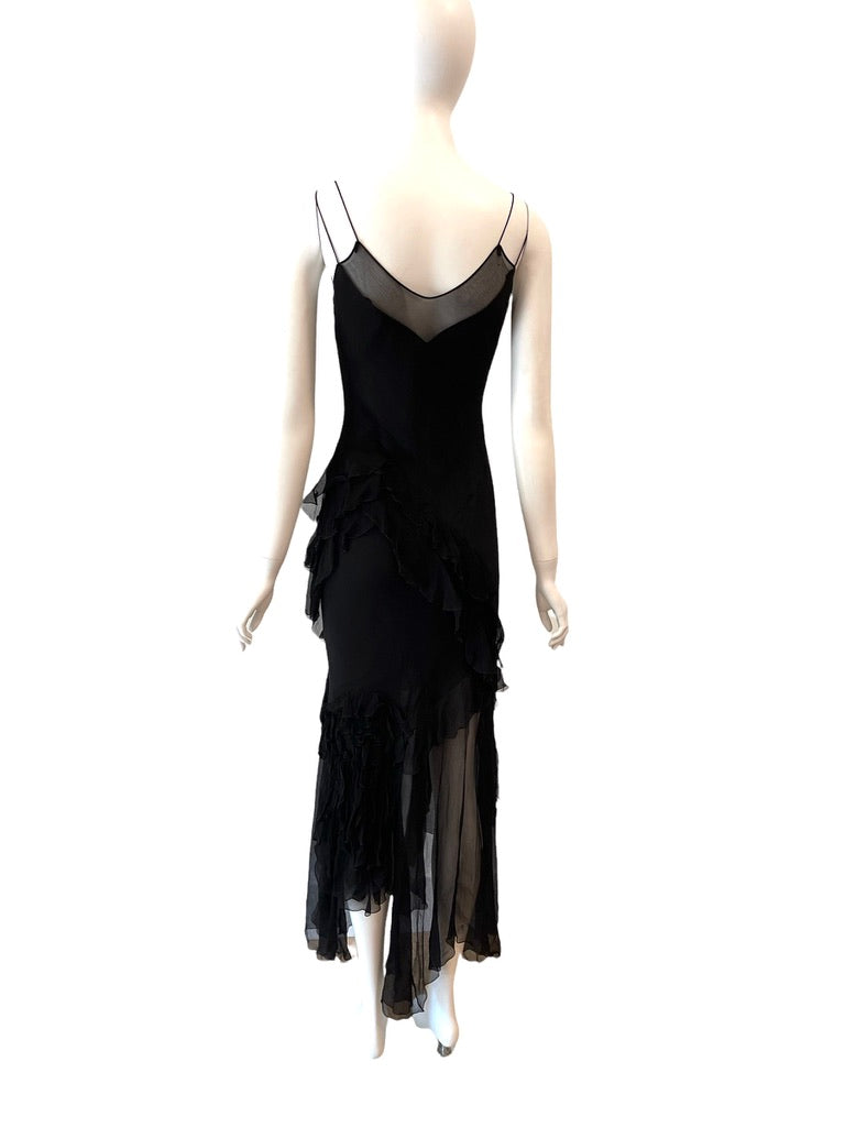 F/W 2000 GALLIANO Sheer Silk Flamenco Dress