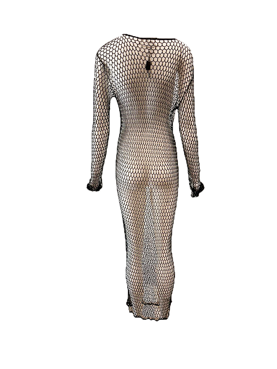Dolce & Gabbana Beaded Fishnet Gown