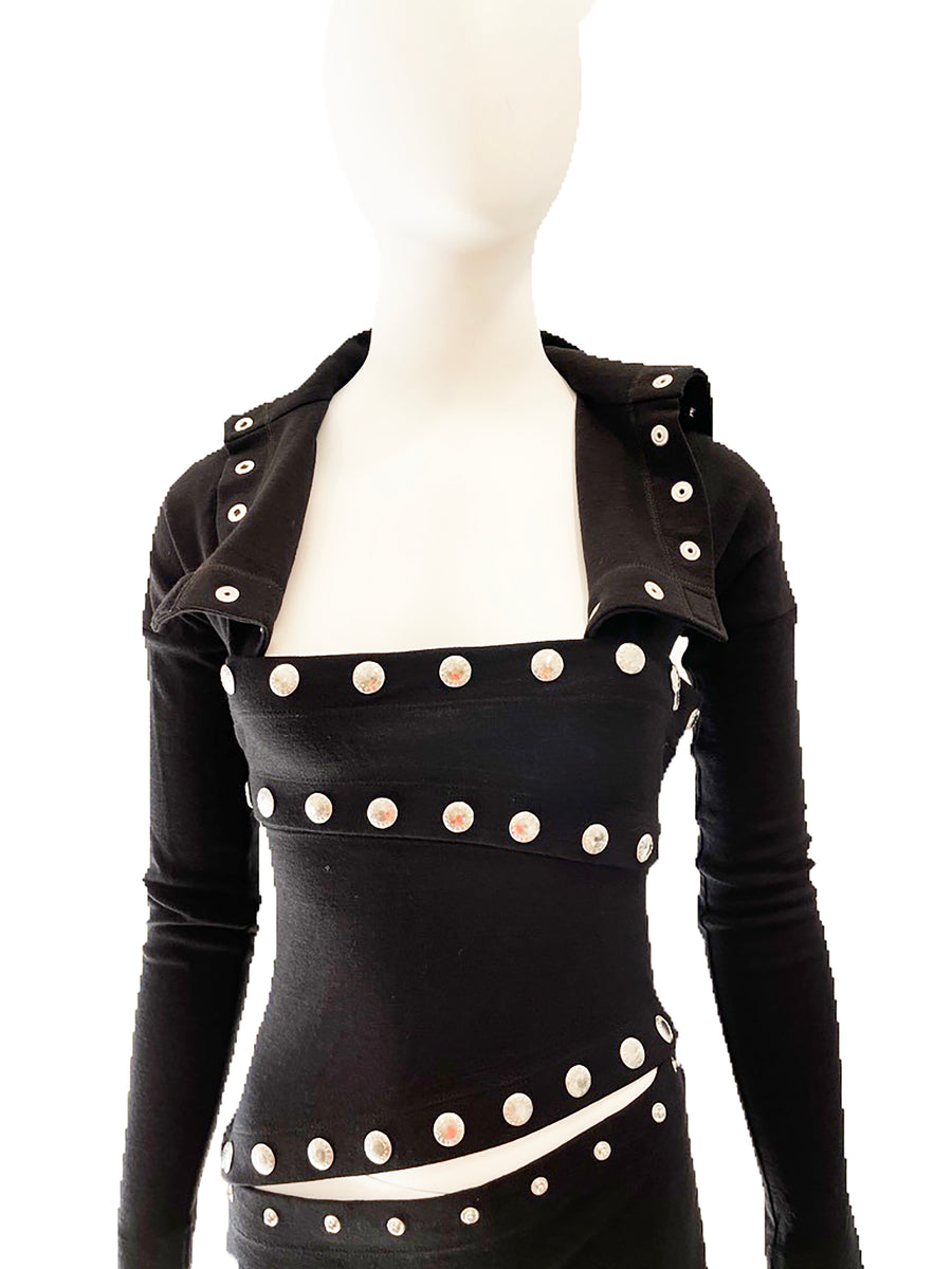 F/W 2003 Dolce & Gabbana Runway Black Snaps Dress