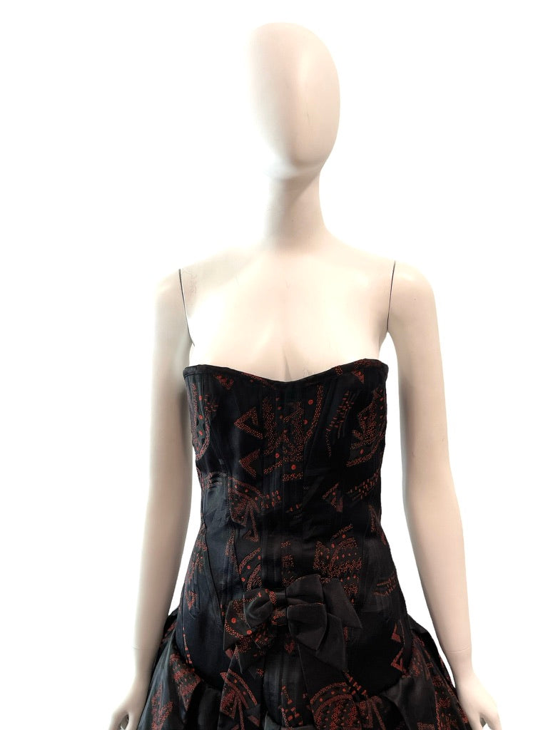 2000's Christian Lacroix Strapless Corseted Gown