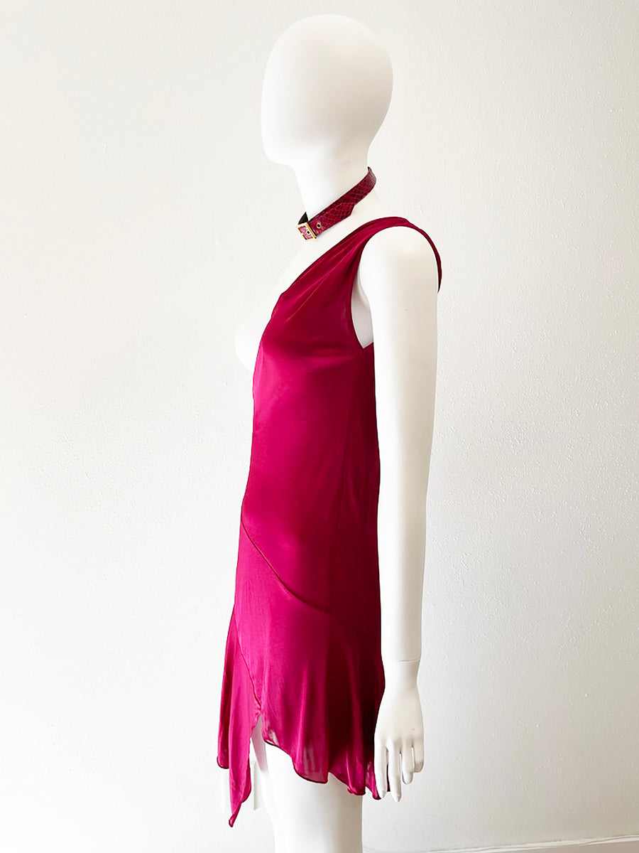 S/S 2001 CHRISTIAN DIOR by GALLIANO one shoulder choker dress