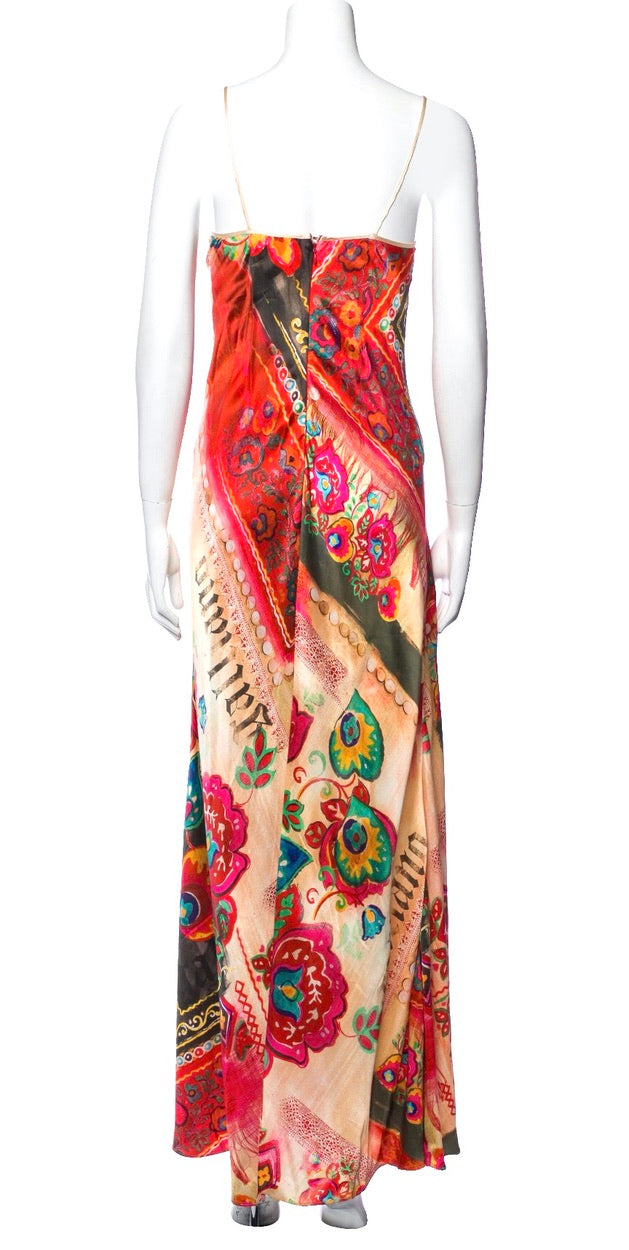 GALLIANO silk printed slip dress