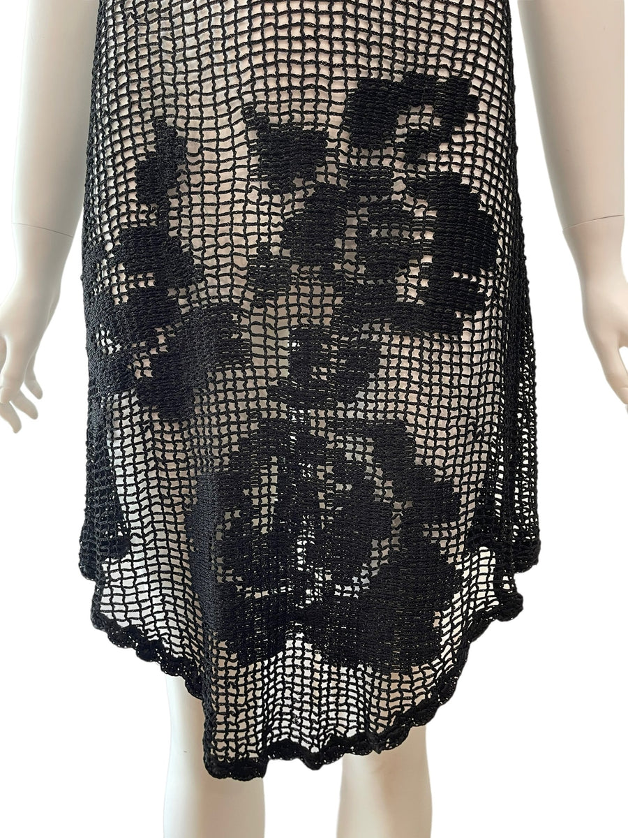 F/W 1997 Dolce & Gabbana Runway Sheer Black Knit Dress