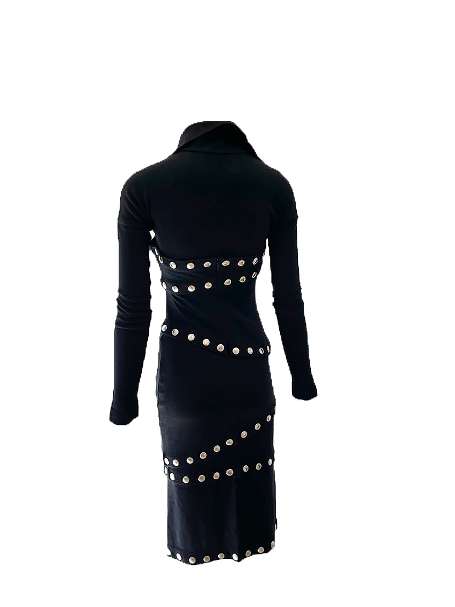 F/W 2003 Dolce & Gabbana Runway Black Snaps Dress