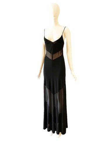 1990s Fendi Slip dress with sheer panels