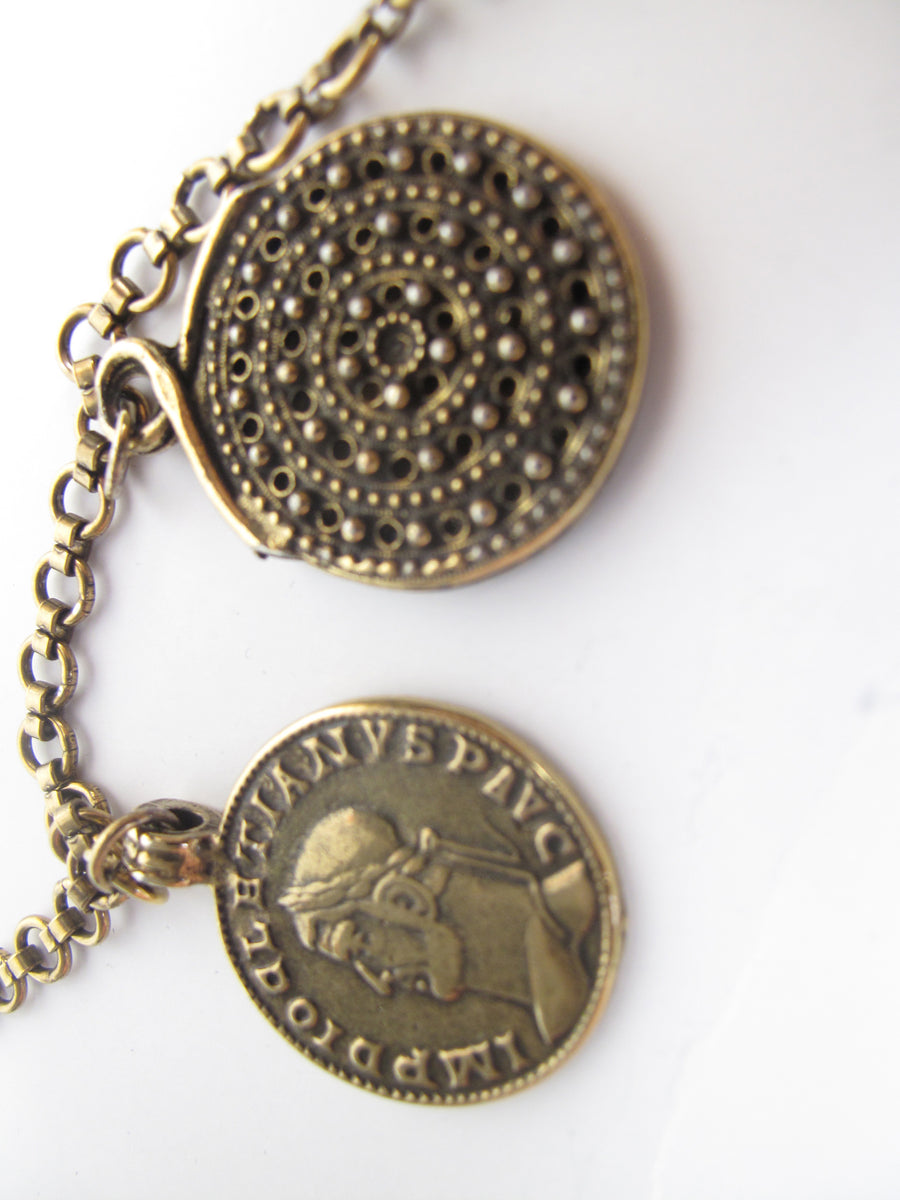 YVES SAINT LAURENT Medallion Coin Necklace
