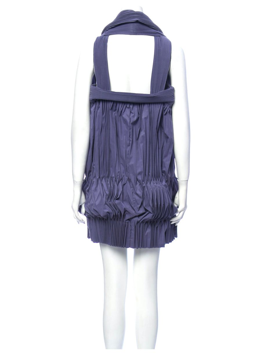 1990s Romeo Gigli Pleated Dress Pockets Square Back 3D