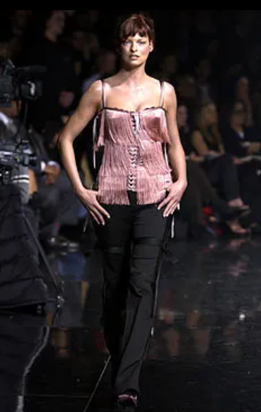 2003 DOLCE & GABANNA Fringe Corset Top