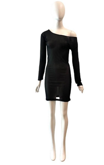 1997 Gucci by Tom Ford Sheer long sleeve sheer black dress