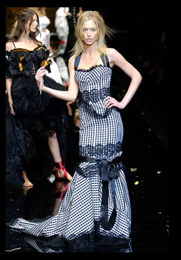 S/S 2006 Dolce & Gabbana Gingham Lace Gown