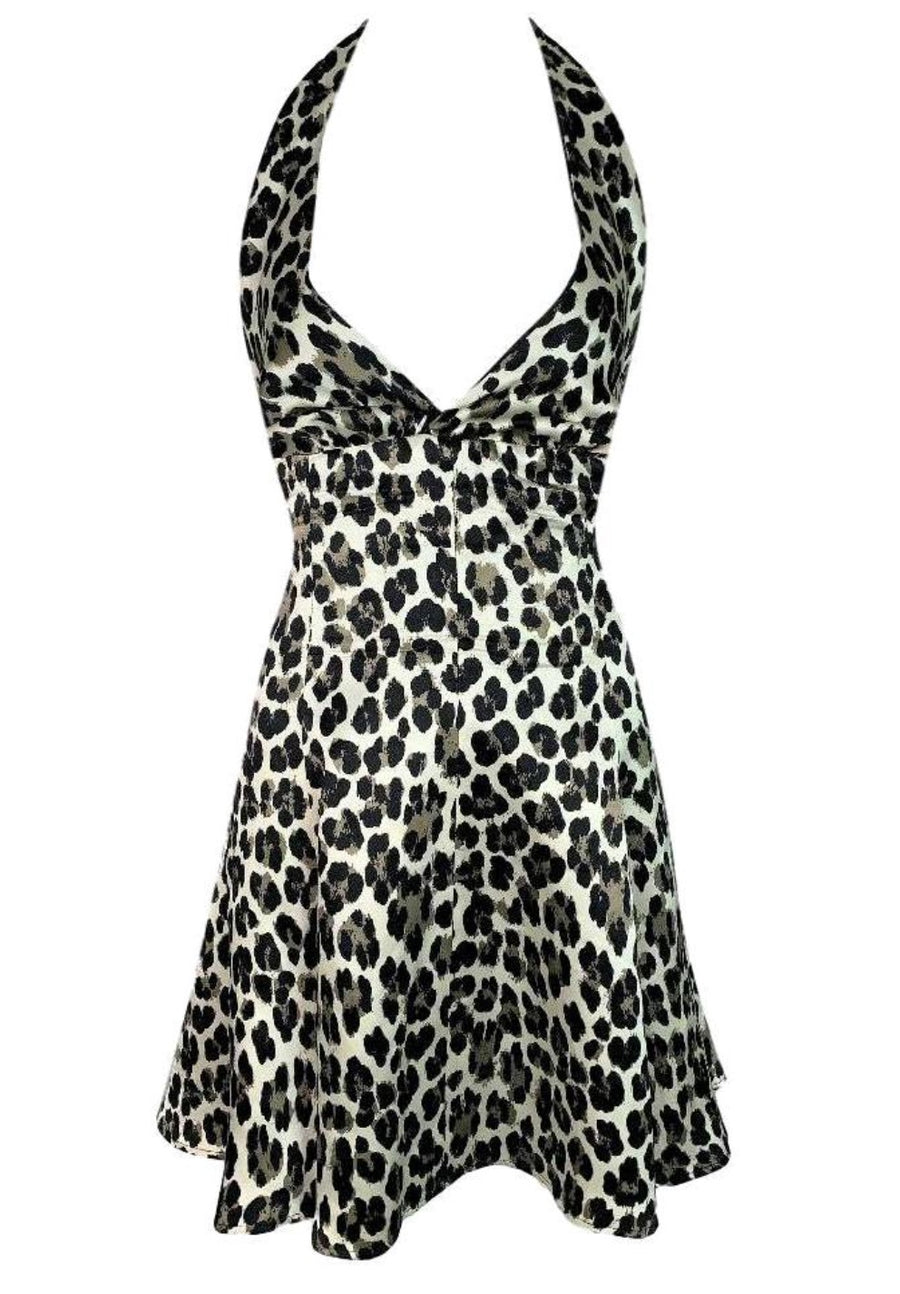 S/S 1995 Dolce & Gabbana Silk Leopard Mini Dress