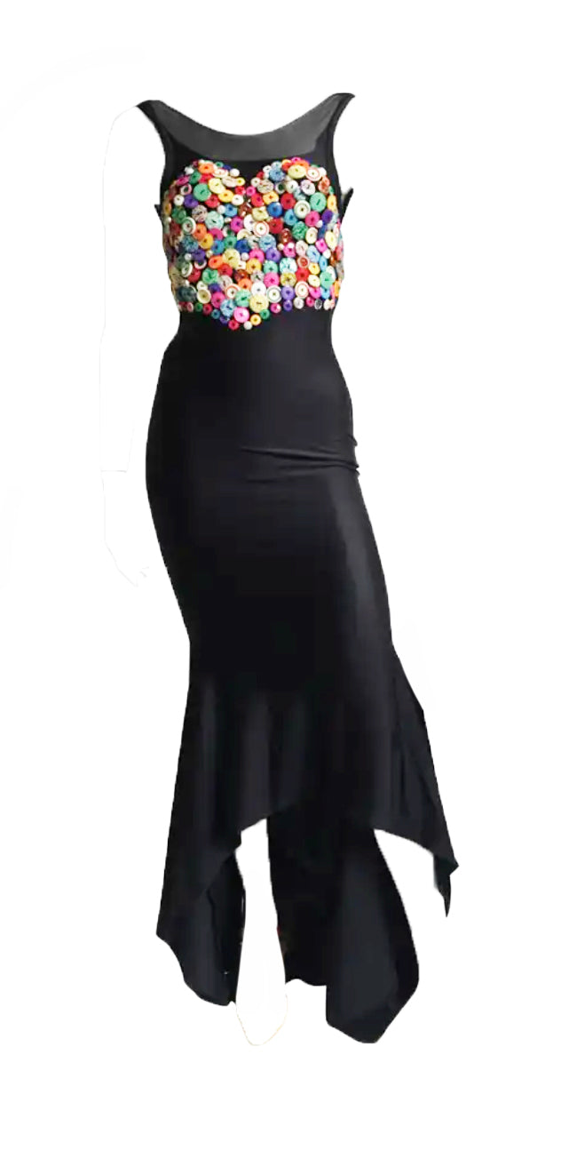 PATRICK KELLY BUTTON GOWN